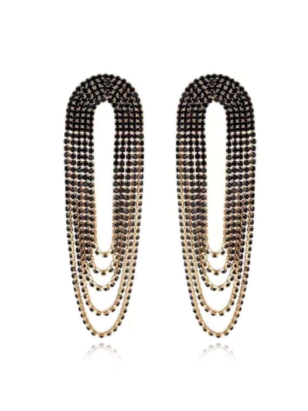ETTIKA
Glass Drape Fringe 18K Gold Plated Earrings